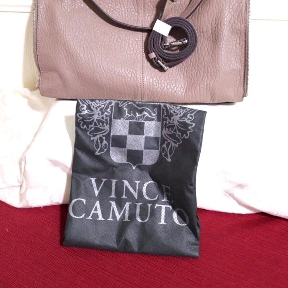 NEW Vince Camuto CASHMERE Taupe 100% Leather XL Satchel Shoulder Bag Expandable - Picture 12 of 13